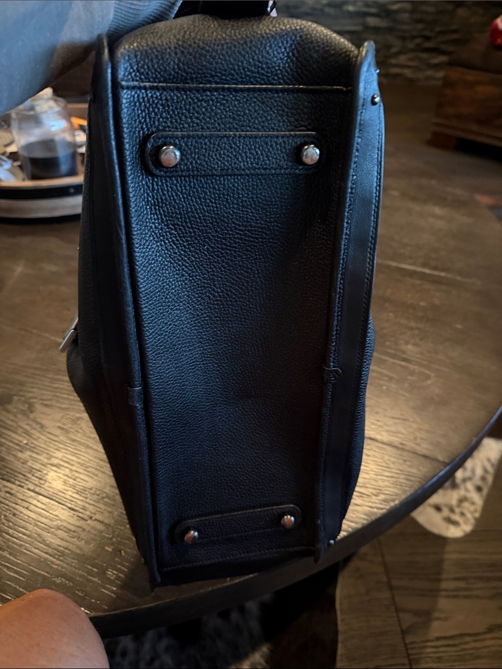 Coach Black Leather Satchel with Silver Stud & Skull Accents - Picture 4 of 6